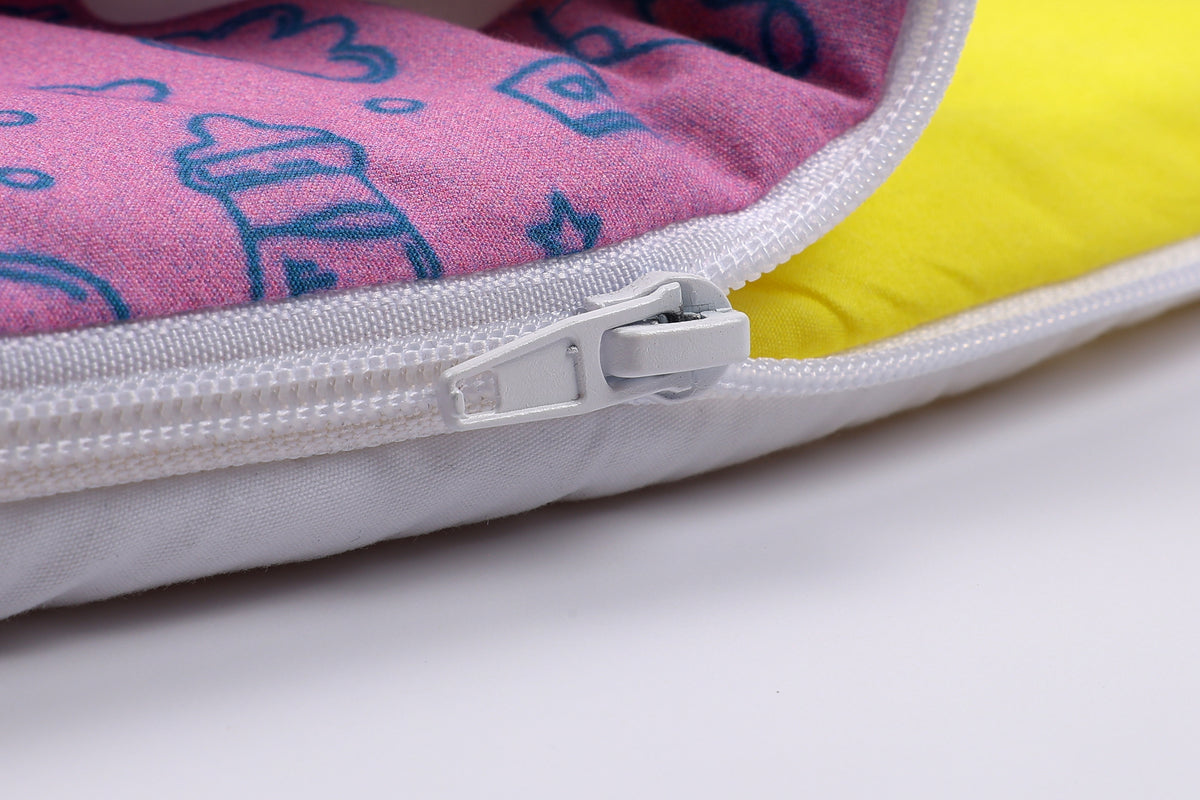 Reißverschluss und gelbes Innenfutter des Baby♡Suprise® Dream Wonder Pinple (Pink-Purple) Schlafsacks
