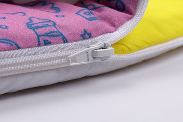 Reißverschluss und gelbes Innenfutter des Baby♡Suprise® Dream Wonder Pinple (Pink-Purple) Schlafsacks