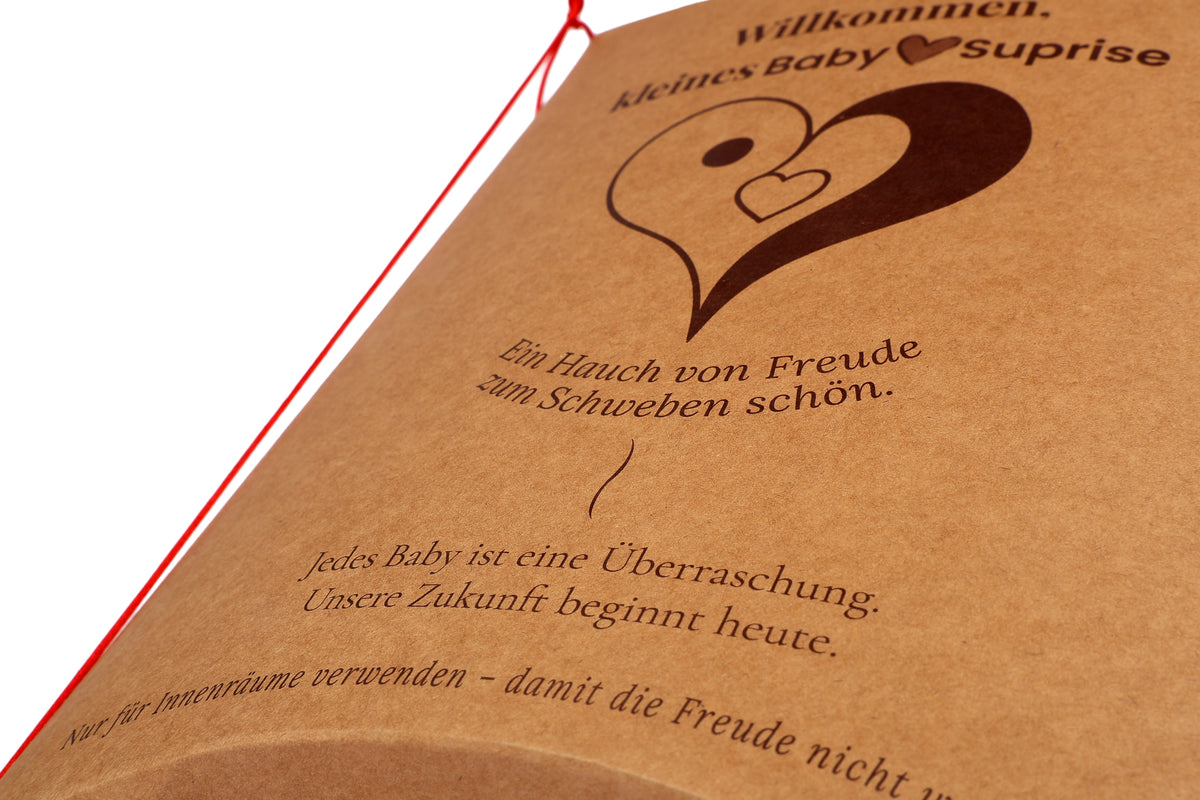 Nahaufnahme der Vorderseite der Baby♡Suprise® Fly Grußkarte