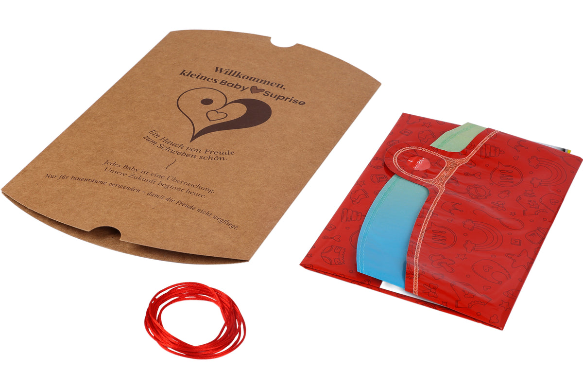 Baby♡Suprise® Fly Verpackungskomponenten mit Grußkartenhülle, Schnur und Ballon
